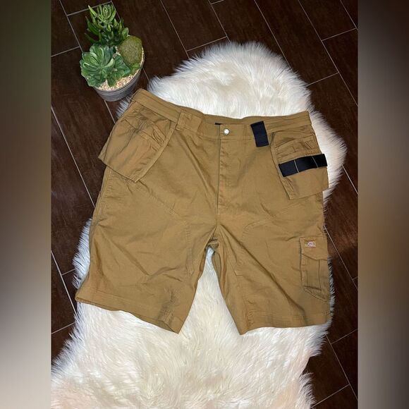 Dickies Cargo Brown Duck Canvas Utility Carpenter Pockets Temp IQ  11” sz 44 - Picture 2 of 10